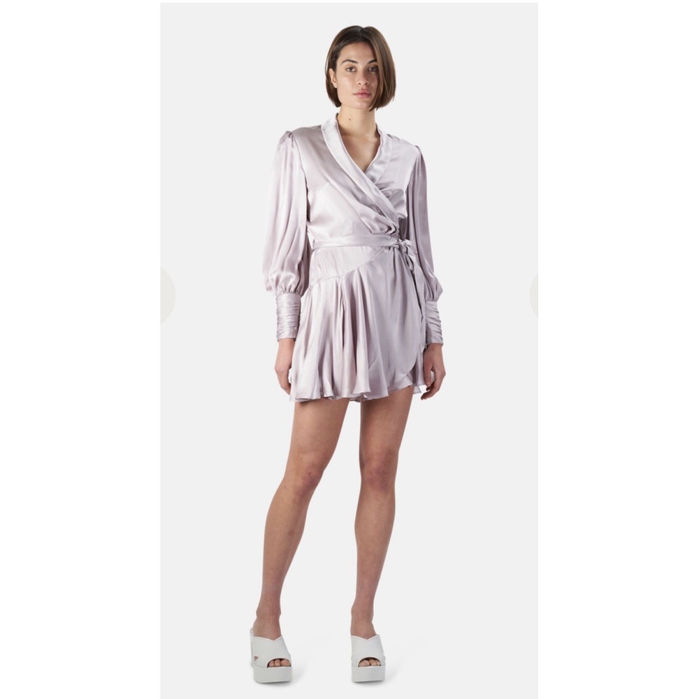 ZIMMERMANN Silk Wrap Mini Dress Women's Size 1/US 6/ Lavender L Cocktail